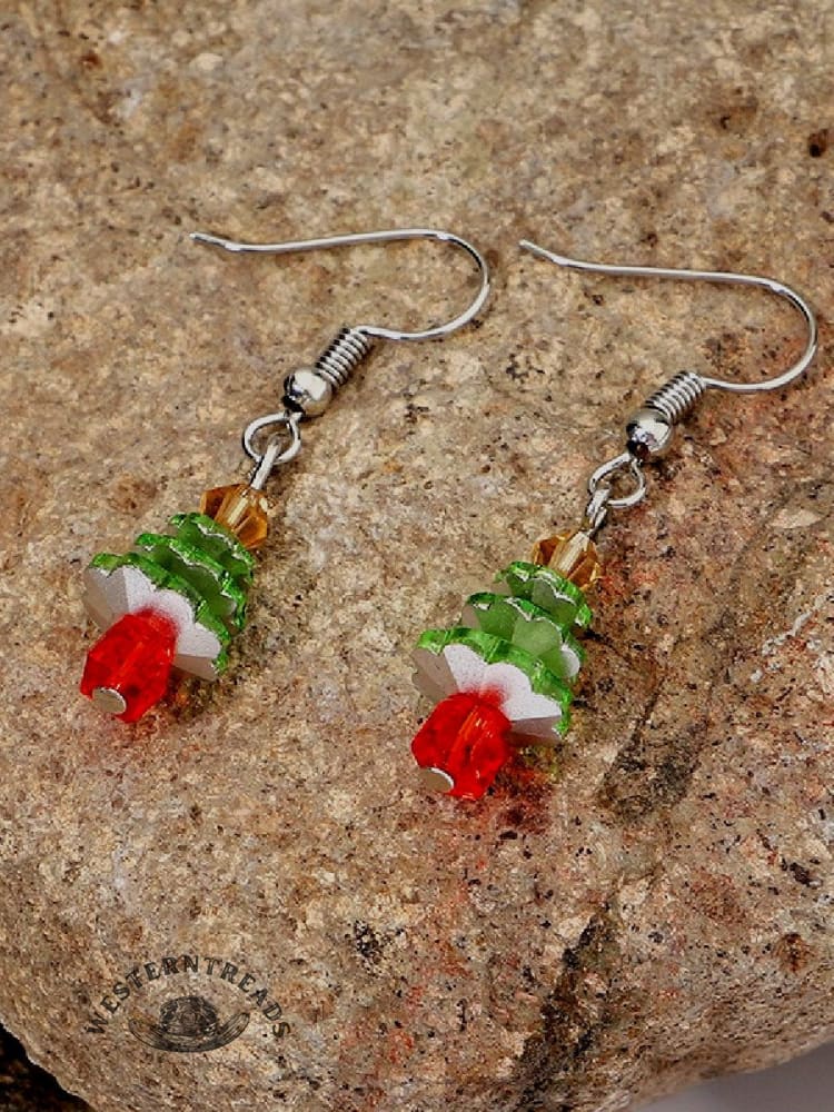 Vintage Christmas Tree Earrings - Image 2