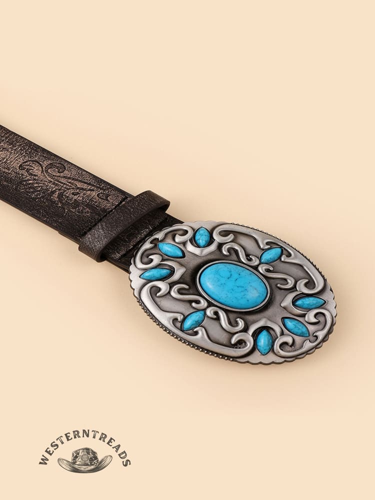Vintage Engraved Sapphire Belt - Image 4