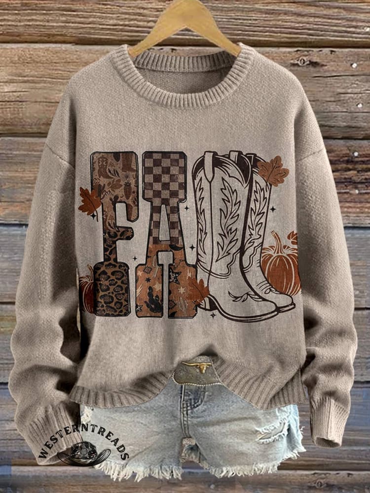 Vintage Fall Art Prints Casual Cotton Sweatshirt - Image 5