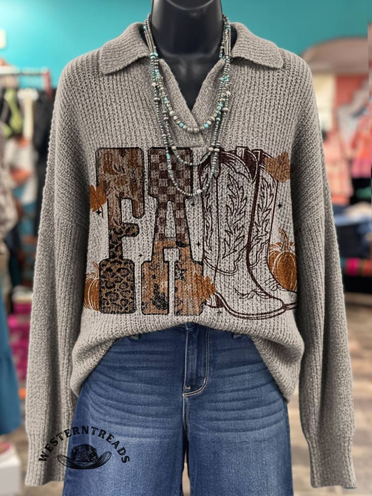 Vintage Fall Art Prints Casual Cotton Sweatshirt - Image 7