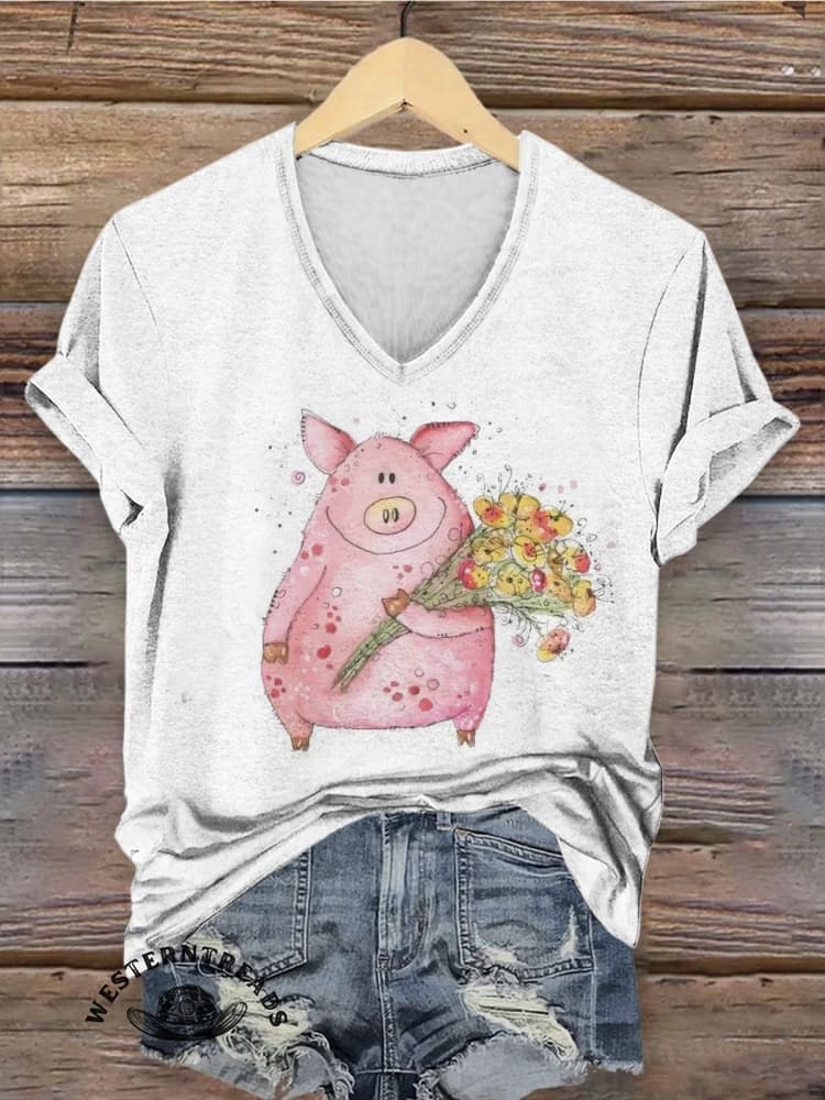 Vintage Farm Animal Art Print T-shirt - Image 2