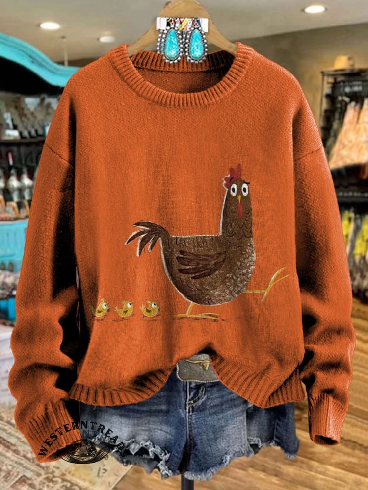 Vintage Farm Art Print Casual Cotton Sweatshirt - Image 5