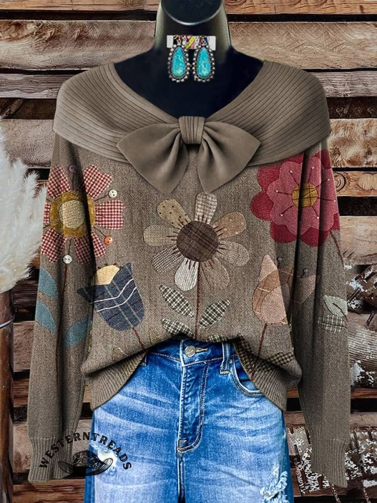 🔥Hot Sale🔥Vintage Floral Print Casual Cotton Sweatshirt - Image 10