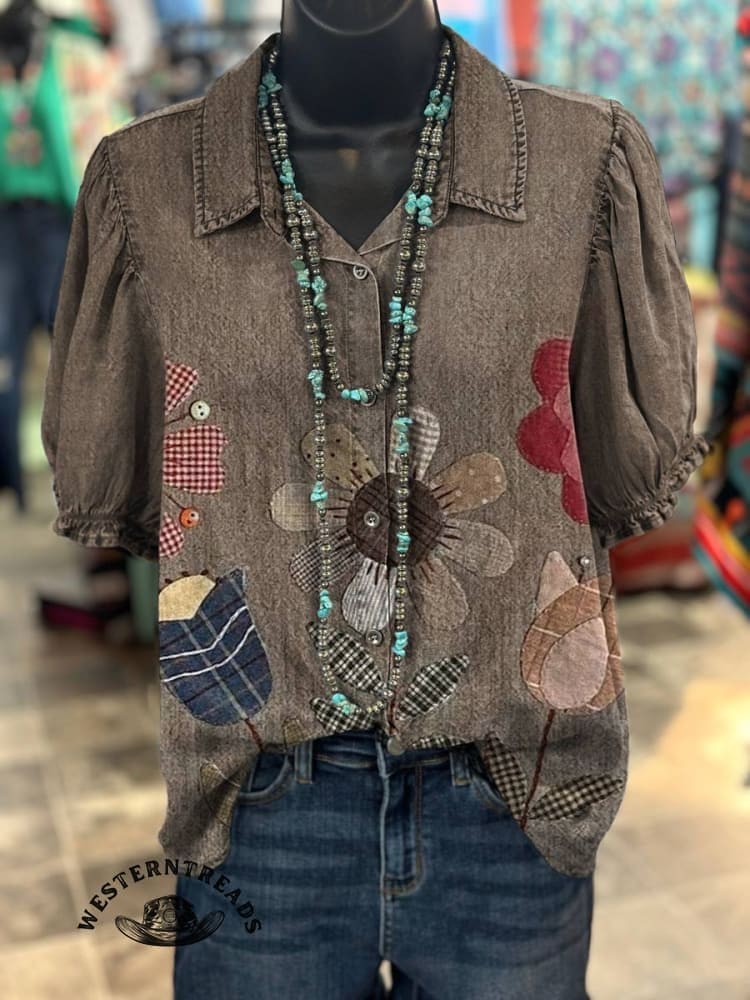 🔥Hot Sale🔥Vintage Floral Print Casual Cotton Sweatshirt - Image 7