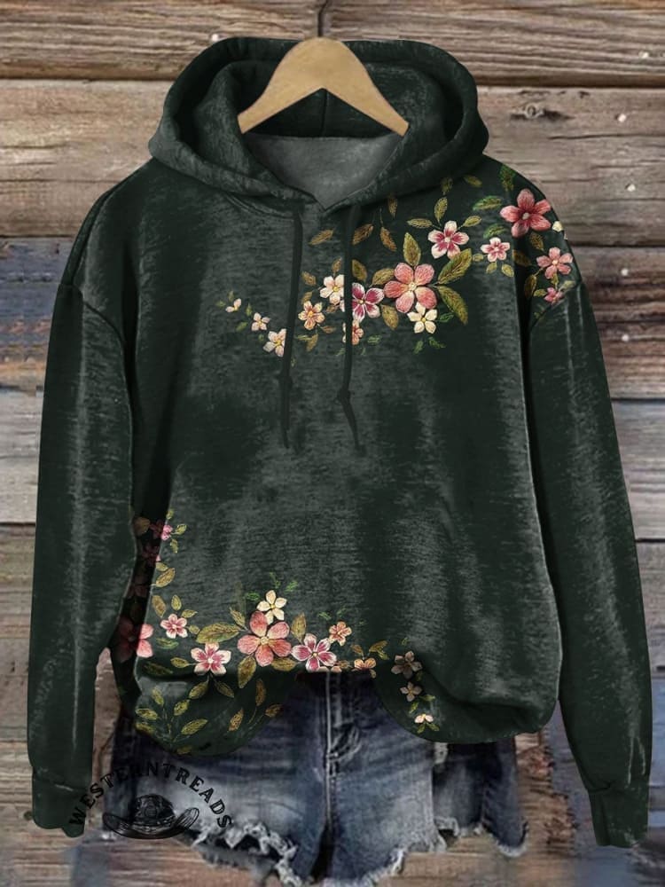 🔥Hot Sale🔥Vintage Floral Print Casual Sweatshirt - Image 4