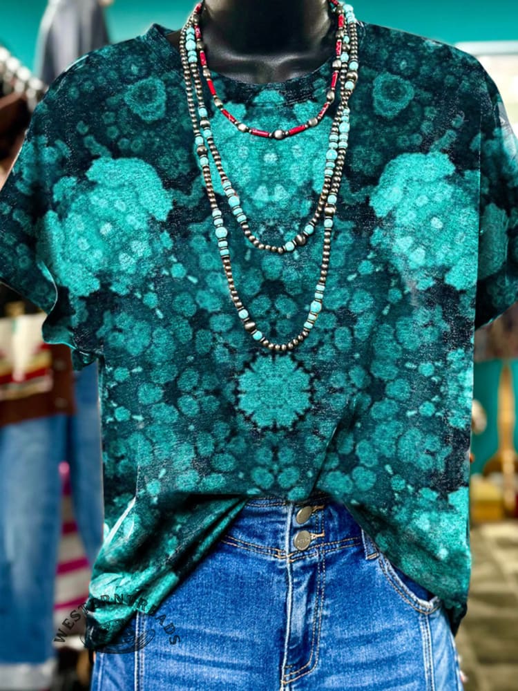 Vintage Floral Print Casual T-shirt