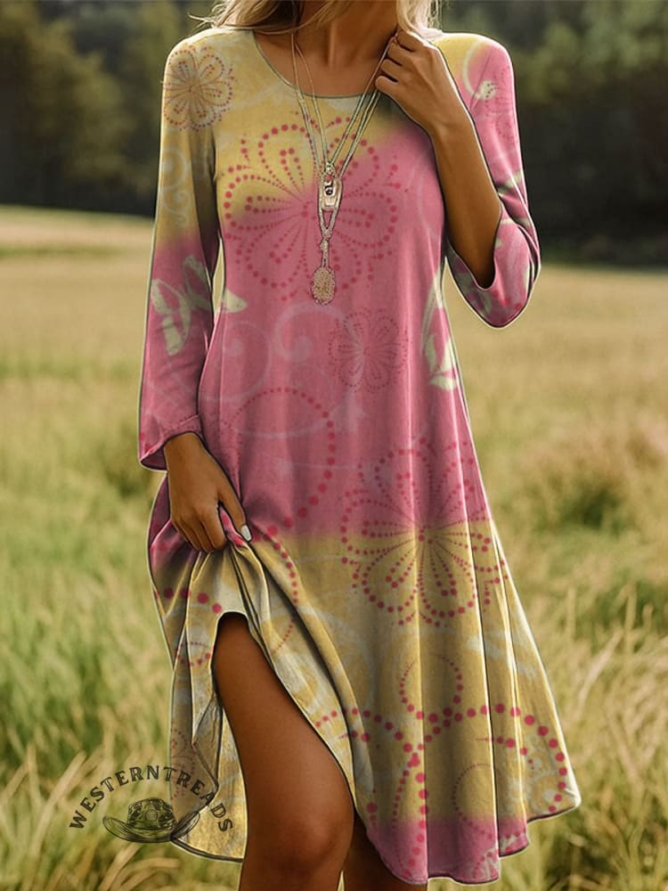 Vintage Floral Prints Cotton Dress