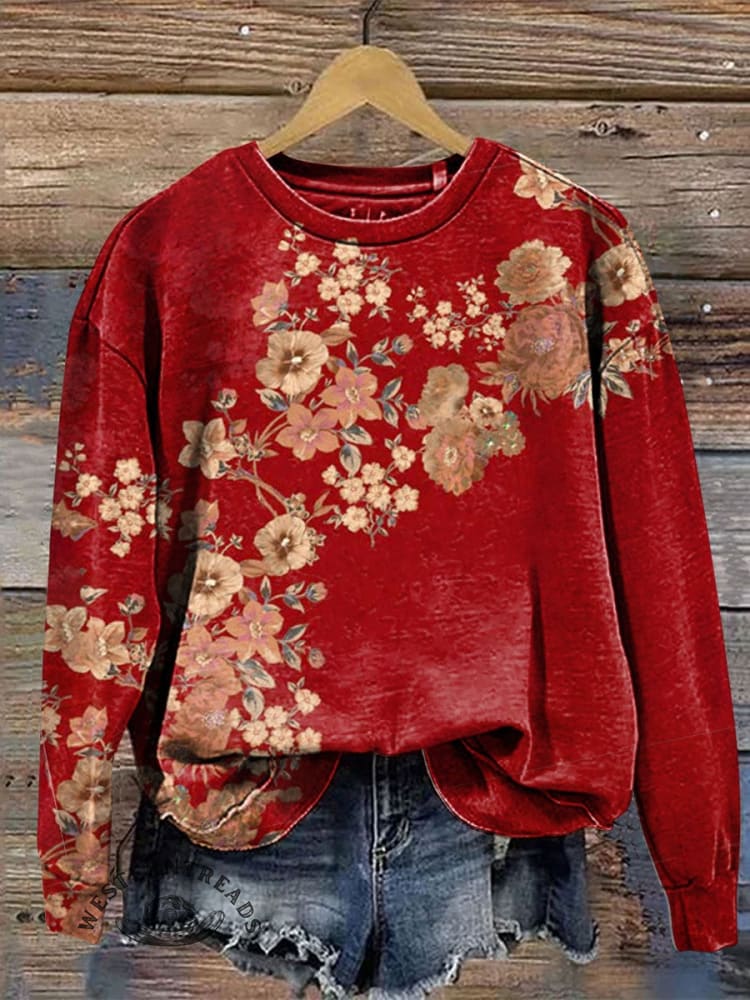 Vintage Flower Art Print T-shirt - Image 3