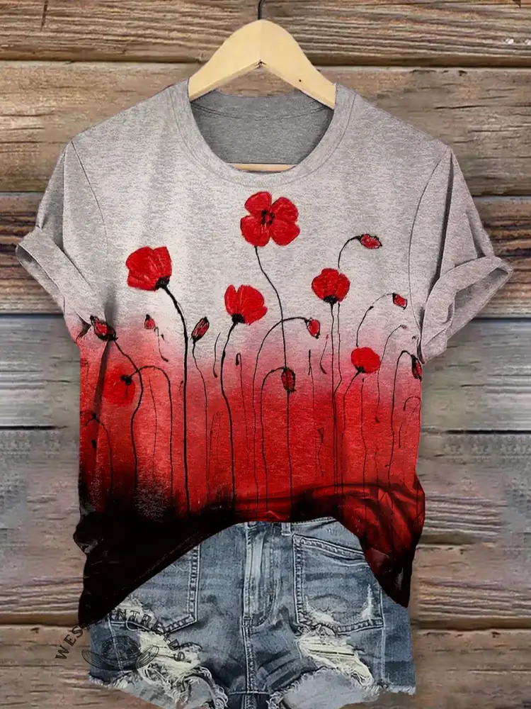Vintage Flower Pattern T-shirt