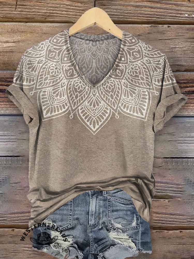 Vintage Flowers Art Print Classic Short-sleeved T-shirt - Image 2