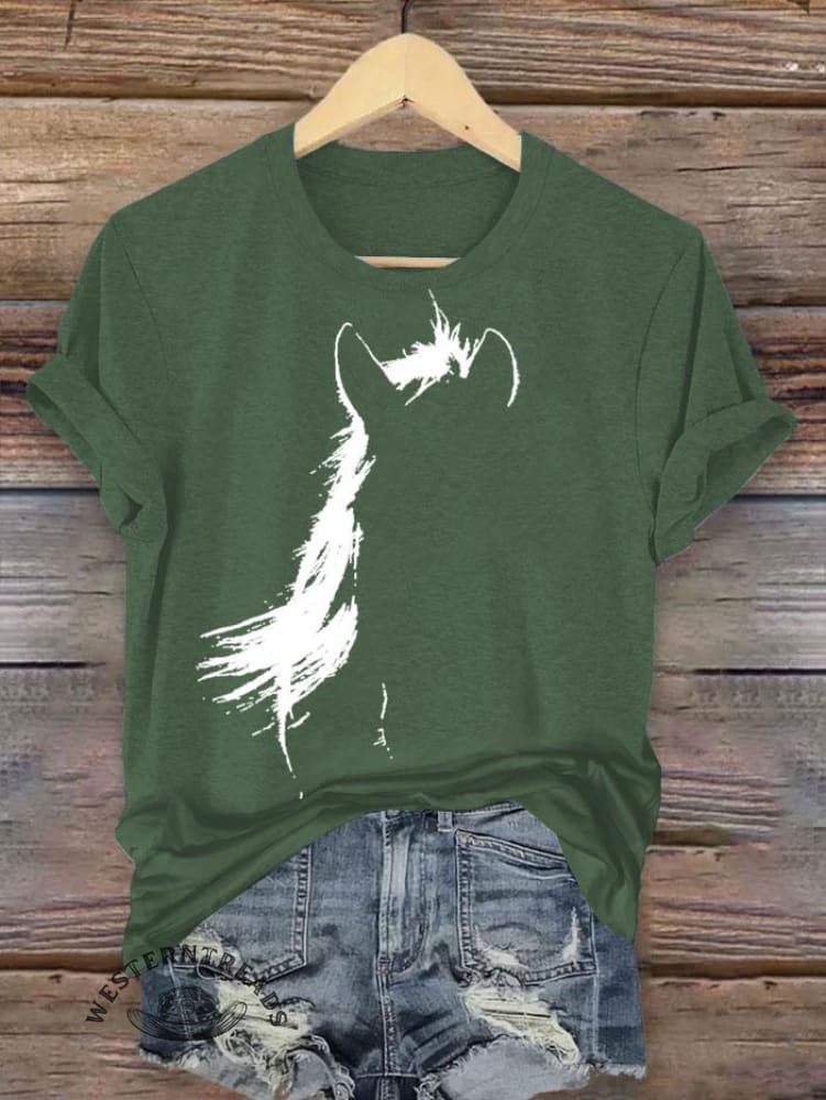 Vintage Horse Print T-shirt - Image 5