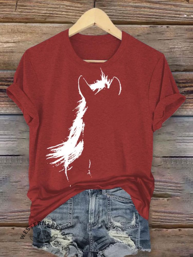 Vintage Horse Print T-shirt - Image 6