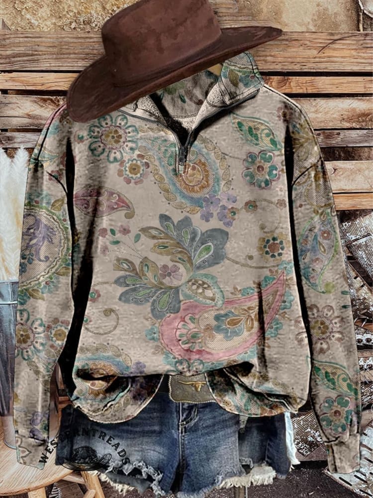 🔥Hot Sale🔥Vintage Paisley Print Sweatshirt - Image 6