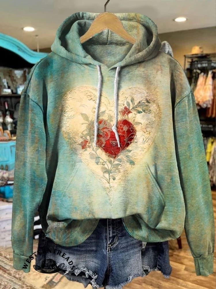 Vintage Print Casual Sweatshirt - Image 2