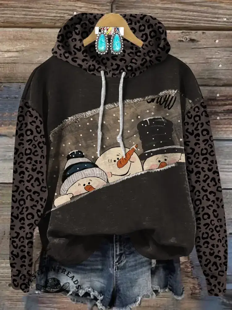 Vintage Snowman Print Print Christmas Sweatshirt - Image 3