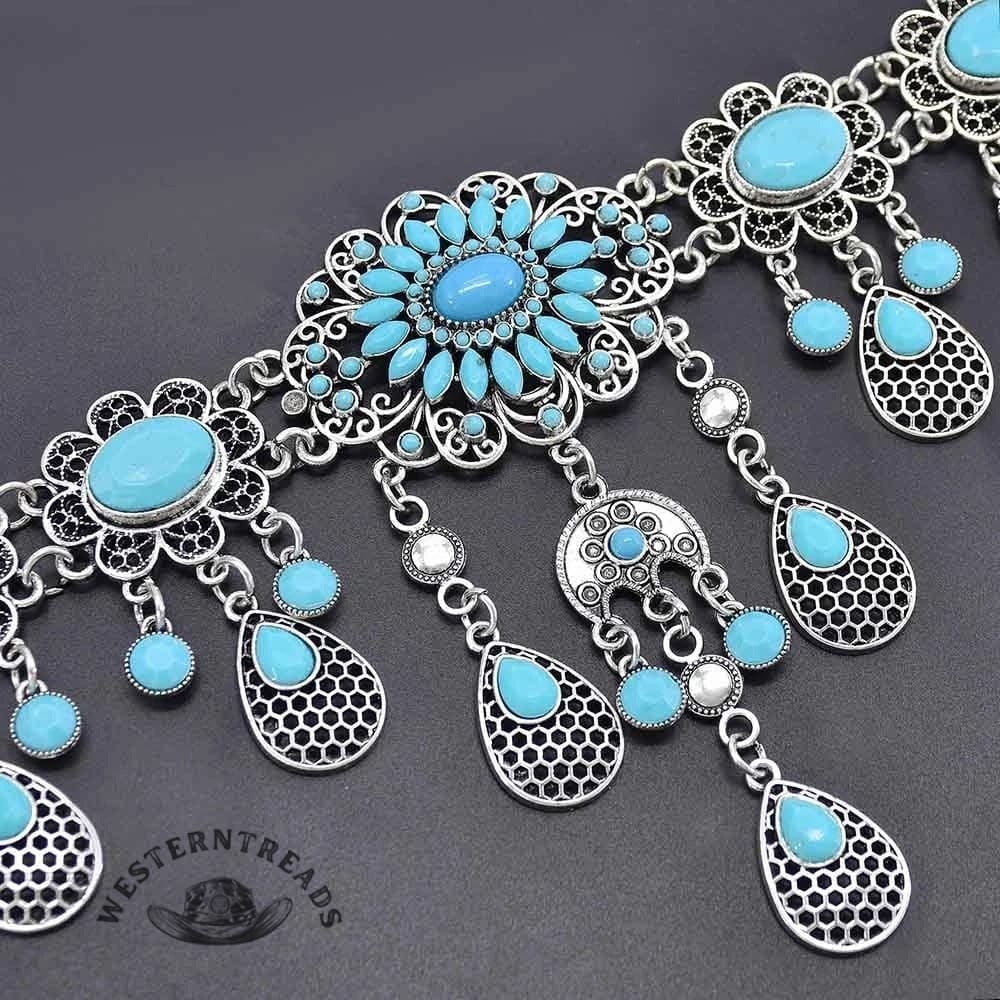 Vintage Turquoise Water Drop Tassel Belt - Image 3