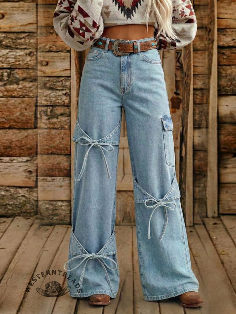Vintage Western Art Buttons Denim Jeans