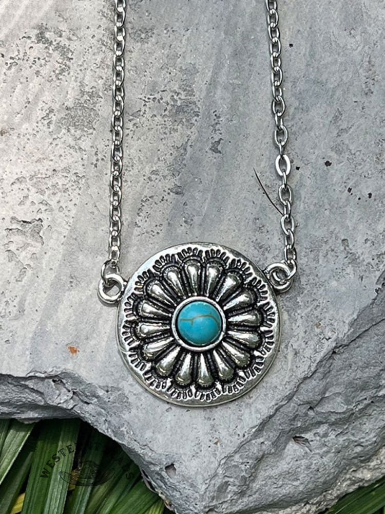 Vintage Western Cowboy Pumpkin Pendant Necklace