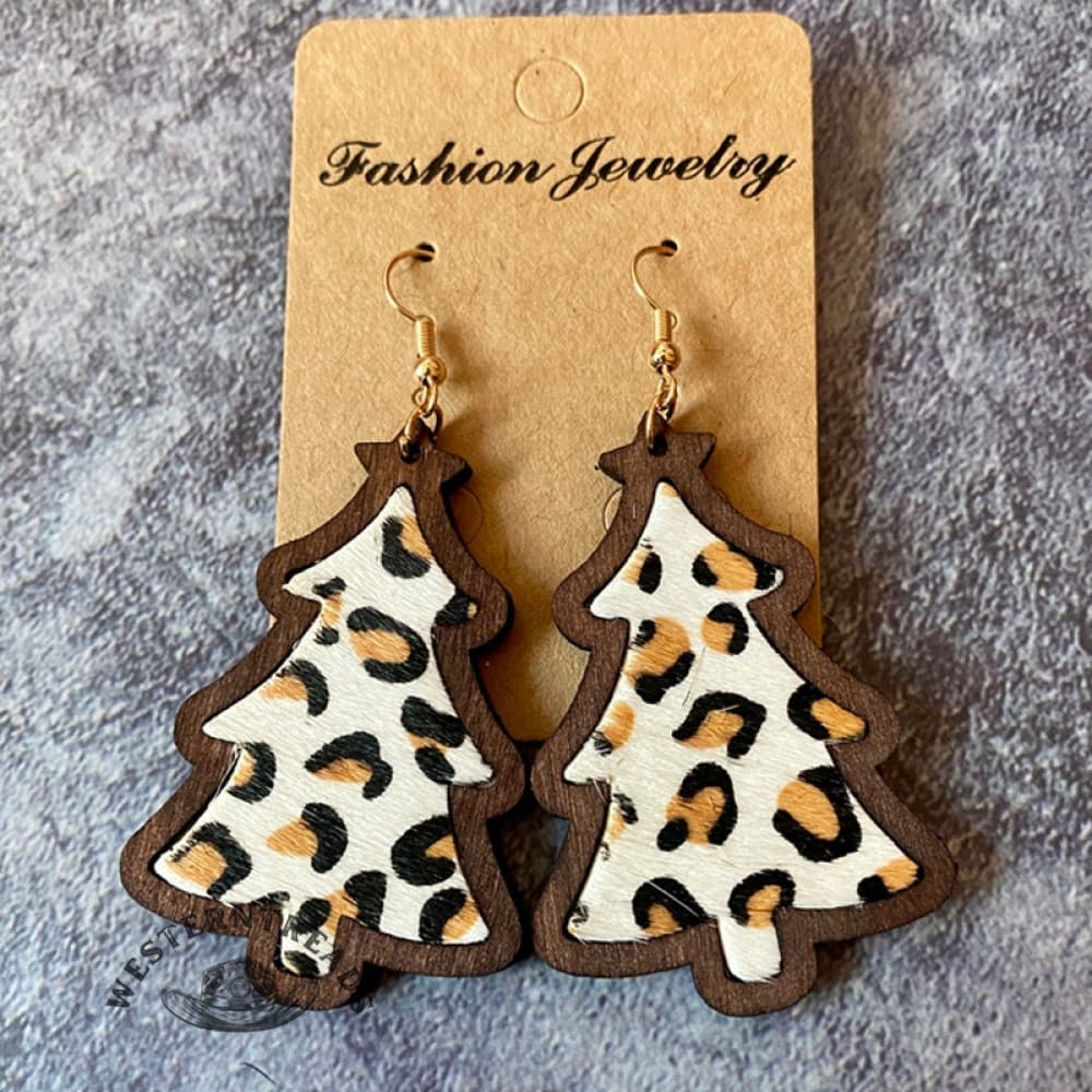 Western Christmas Wooden Earrings - Image 4