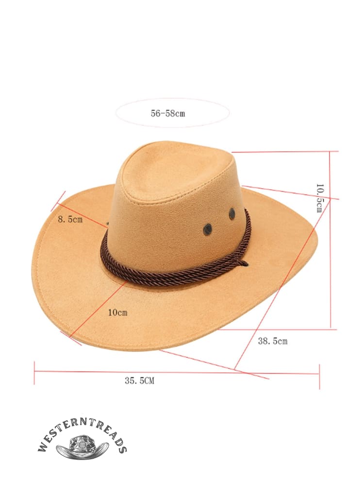Western Cowboy Suede Riding Hat - Image 12