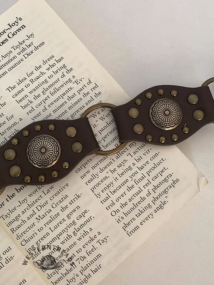 Western Cowboy Vintage Rivet Belt - Image 4