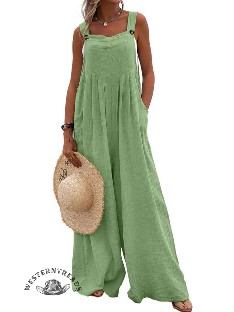Women Casual Solid Color Pocket Jumpsuit - Image 3