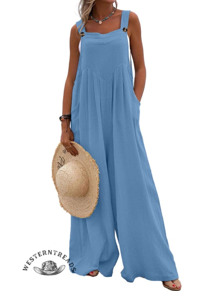 Women Casual Solid Color Pocket Jumpsuit - Image 7