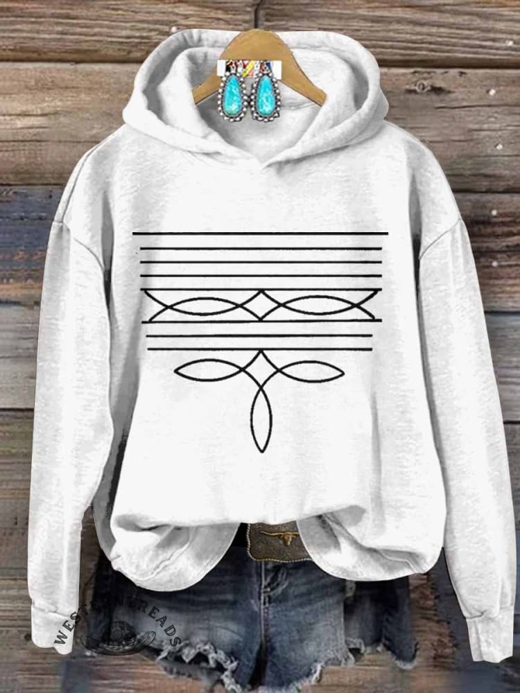 Women's Boot Stitch Print Casual Sweatshirt - Image 4