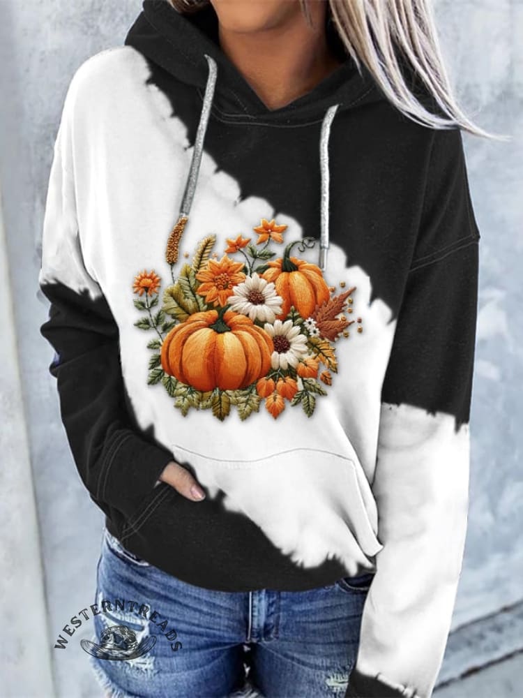 Women's Casual Autumn Pumpkin Retro Sweatshirt - Image 2