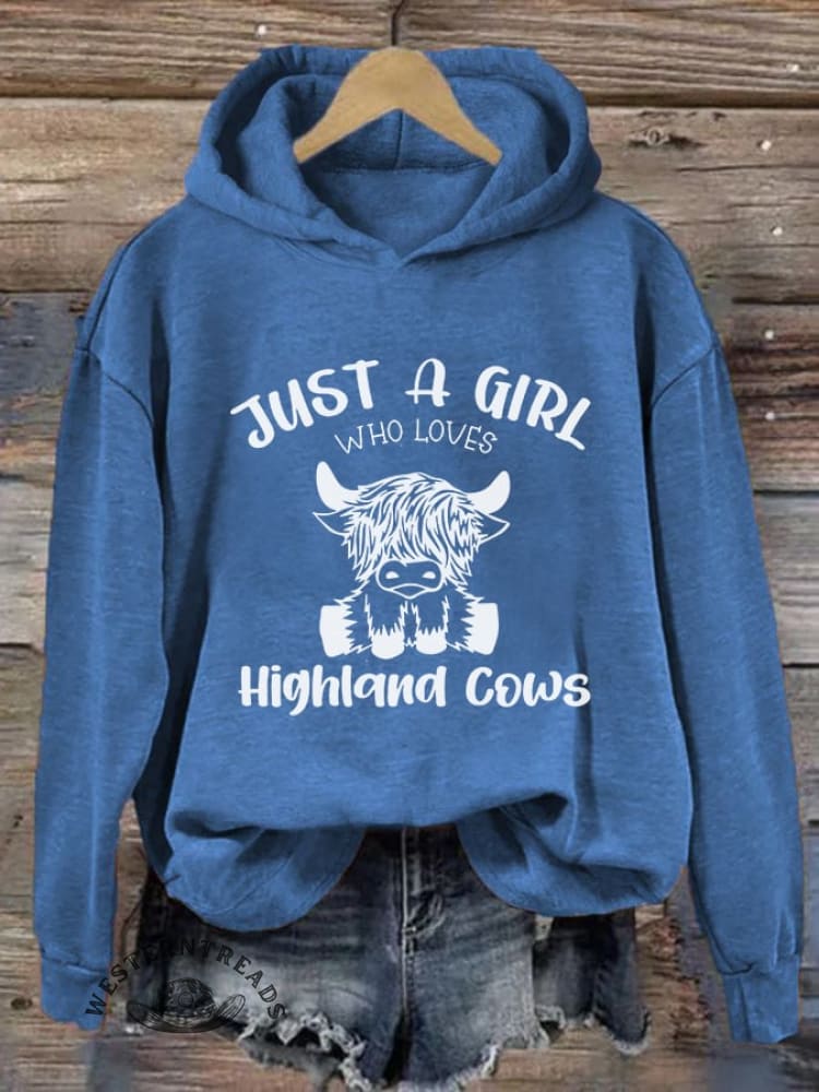 Women's Just A Girl Who Loves Highlands Cows Casual Hoodie - Image 5