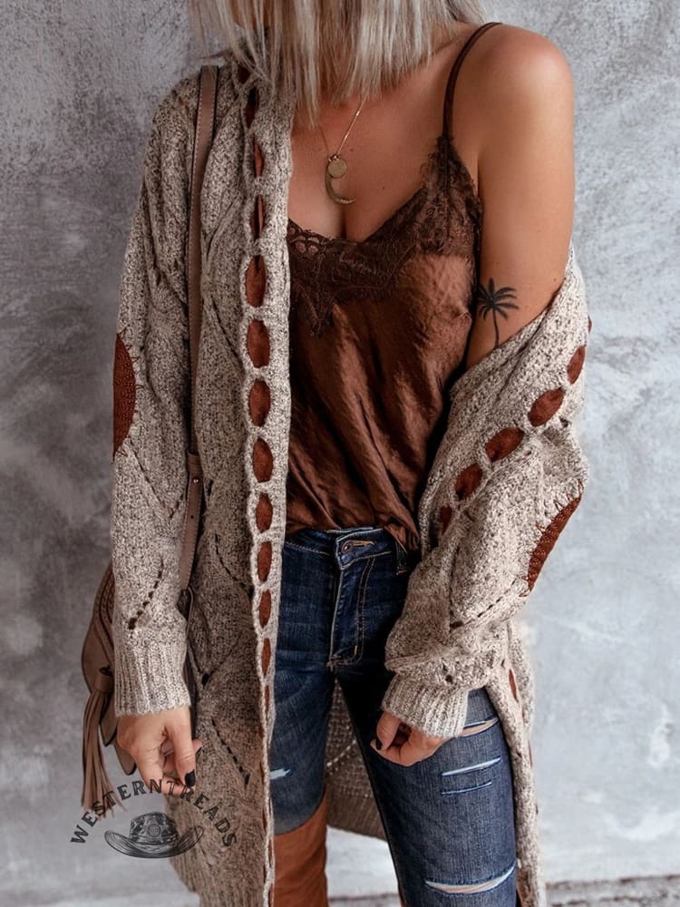Women's Long Sleeve Midi Knit Cardigan Sweater - Image 2