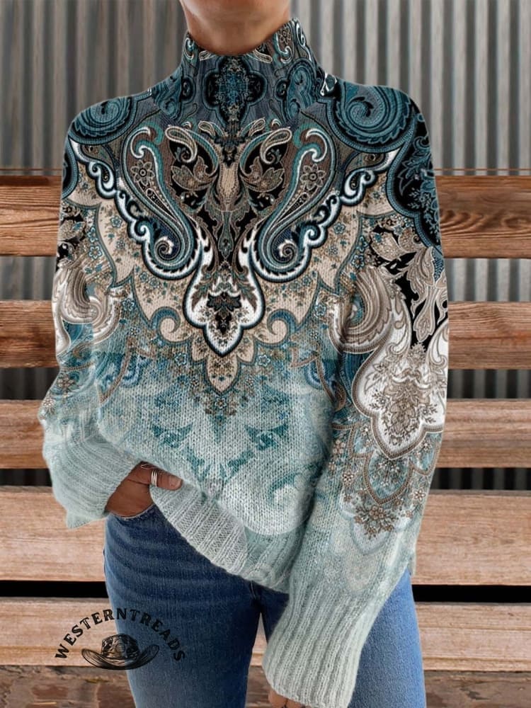 🔥Hot Sale🔥Women's Paisley Print Casual Sweatshirt - Image 5