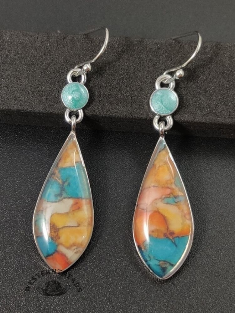 Women's retro colorful glaze drop earrings - Image 2
