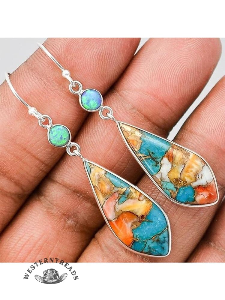 Women's retro colorful glaze drop earrings - Image 3