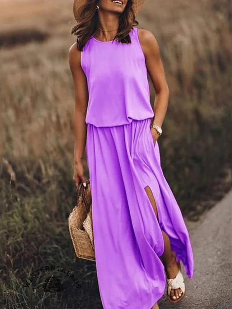 Super low price✨Women's Solid Color Loose Elegant Casual Dress - Image 9