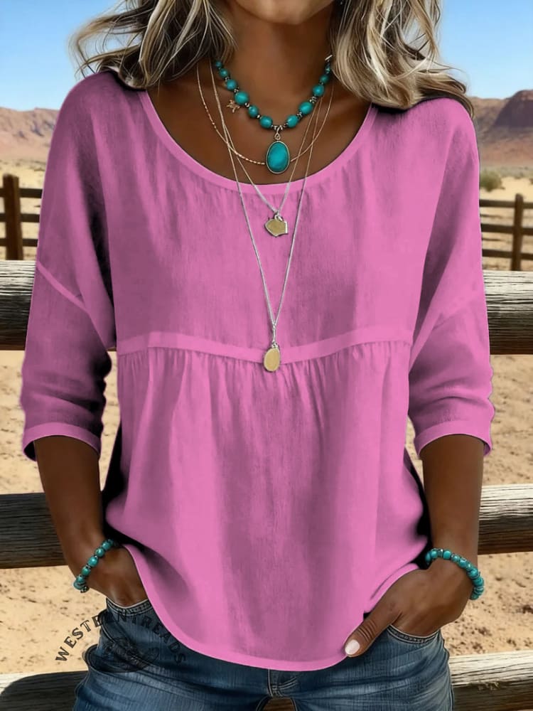 Women's Vintage Floral Print Casual Hollow-Out Shirt - Image 4