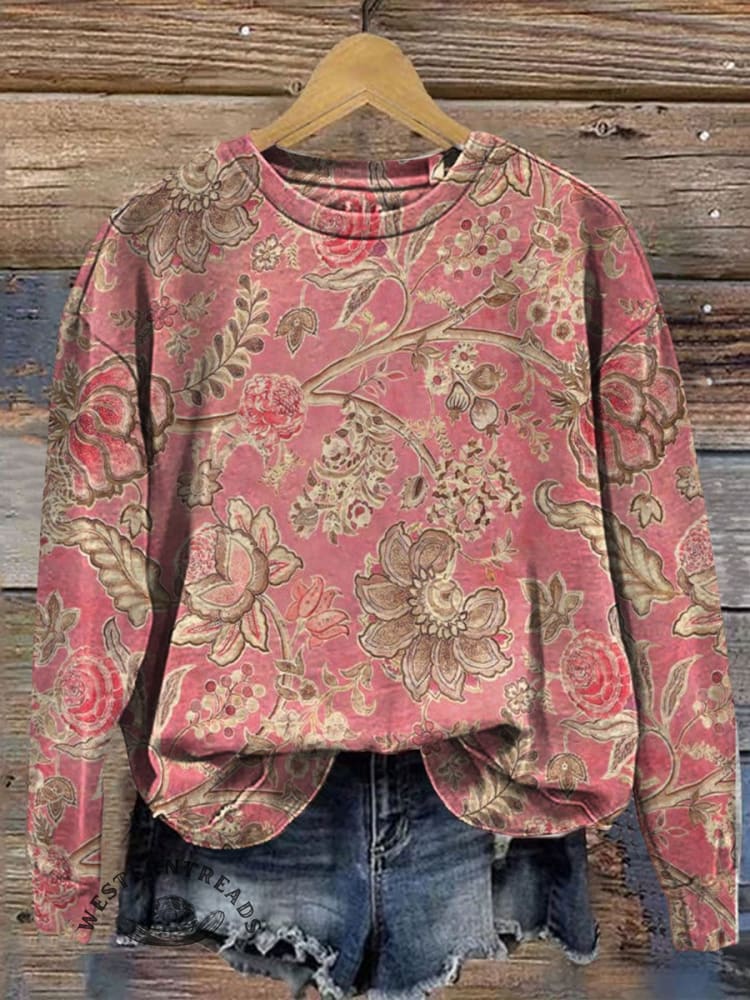 🔥Hot Sale🔥Women's Vintage Floral Print Casual Top - Image 3
