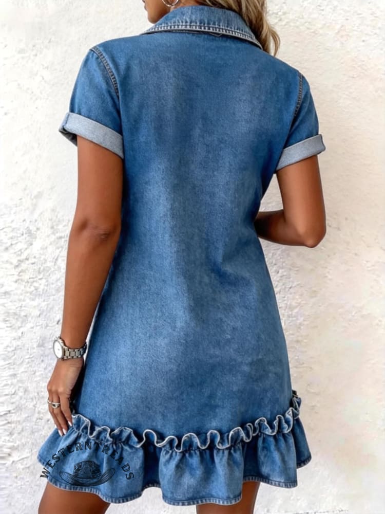 Women's Vintage Short Sleeves Dress - Image 2