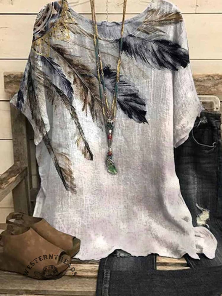 Women's Western Printed Casual Top - Image 2