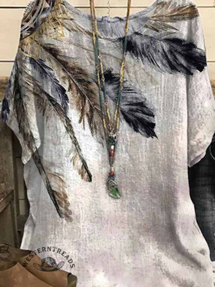Women's Western Printed Casual Top - Image 3